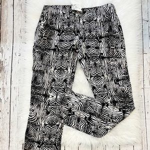 Boston Proper Black and White Zebra Print Pants